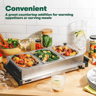 BELLA 4-5-Quart Triple Electric Buffet Server Warmer