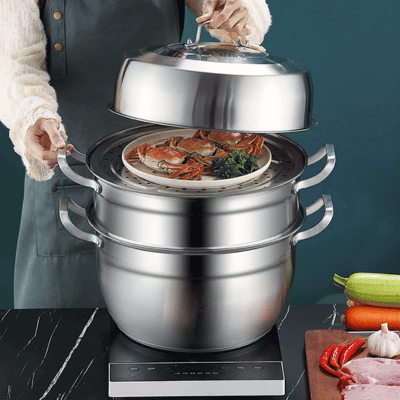 DENUO Thick-bottomed Steamer Pot