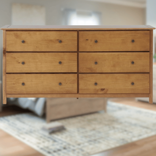 Grain Wood Furniture Shaker 6-Drawer Dresser, Walnut