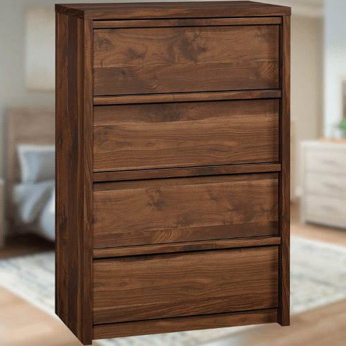 Sauder Harvey Park-4 Drawer Dresser, Grand Walnut Finish