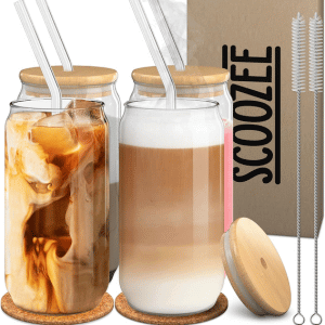 Scoozee glass cup with lid