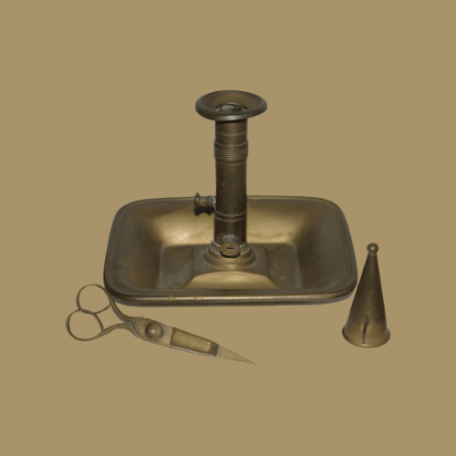 King George III candle holder and snuffer
