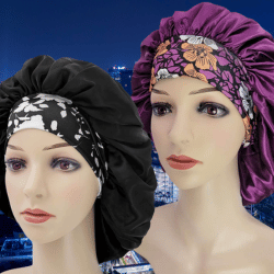 Two women with silk and satin bonnets