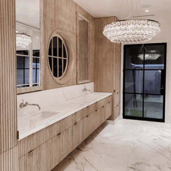 Fluted furniture-themed bathroom