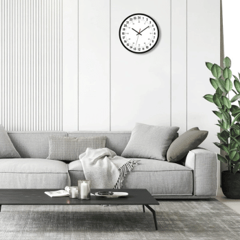 Foxtop 24-hour analog clock in a living room