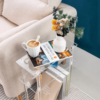 HMYHUM Acrylic Narrow Side Table