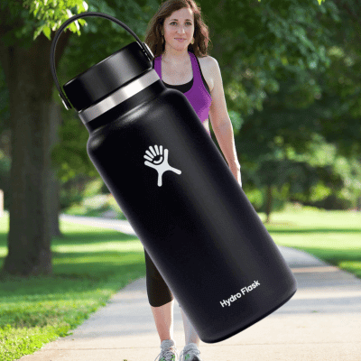 Black Hydro Flask stainless steel water bottle