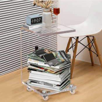 ONELUX Mobile C-Shaped Acrylic Table