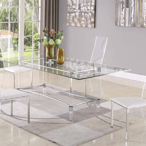 Acrylic dining room table set