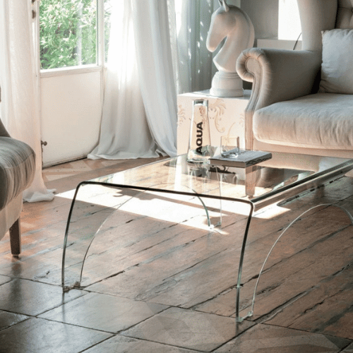 Acrylic coffee table with arches