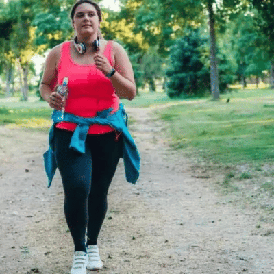 Woman walking in shoes for overweight women