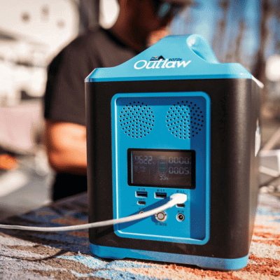 Outlaw portable power station in use