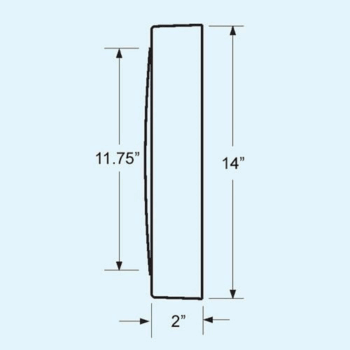 Dimensions of the 14" Trintec 24-hour analog clock