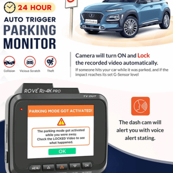 ROVE R2-4K Pro dash camera parking feature