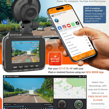ROVE R2-4K dash cam with phone app