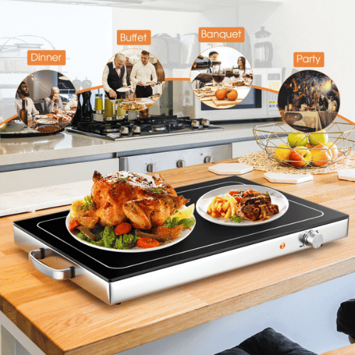 Warming tray warming two different dishes