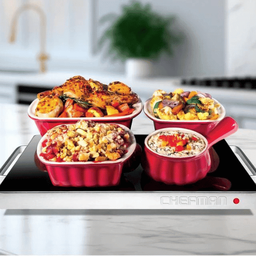 Chefman warming tray warming four dishes