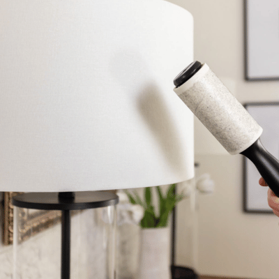 Cleaning a linen lampshade