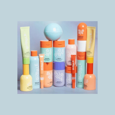 Variety of Bubble skincare products