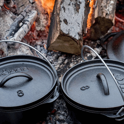 Cast iron camp cookware pots