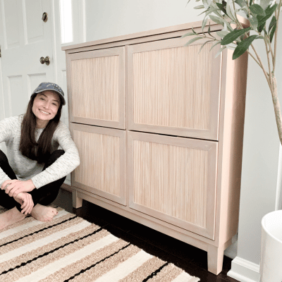 Fluted shoe cabinet