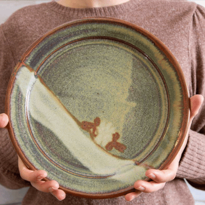 Handmade ceramic dinner plate