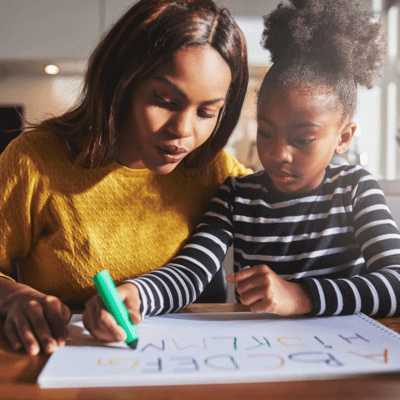 Girl assisting an ADHD child