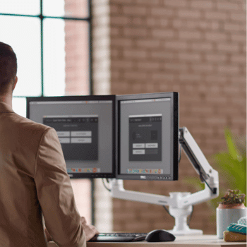 Monitors supported by a suitable monitor arm