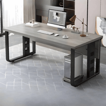 Modern home office desk with cable management system