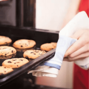 Cookies on ceramic bakeware