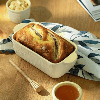 Bread in ceramic bakeware