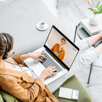 Woman working from home