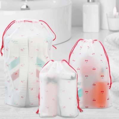Set of Clear Stuff travel laundry bags