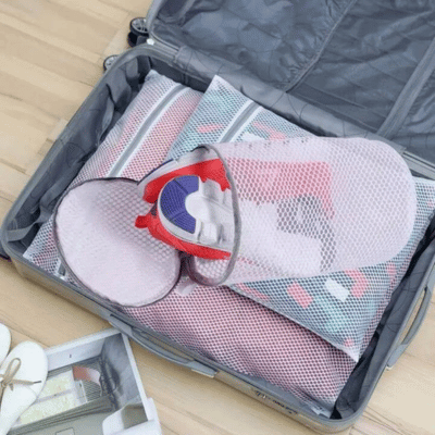 Durable honeycomb mesh laundry bag