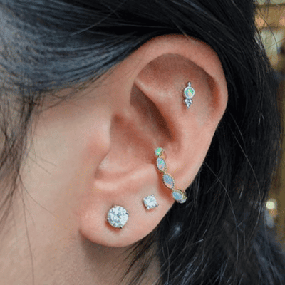 Maria Tash opal flat back earring