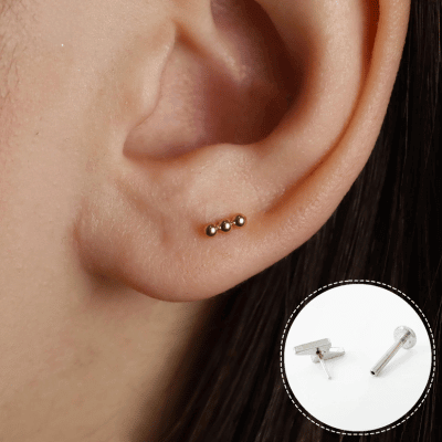 Neometal threadless flat back earring