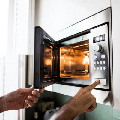 Microwave oven with a steel bowl