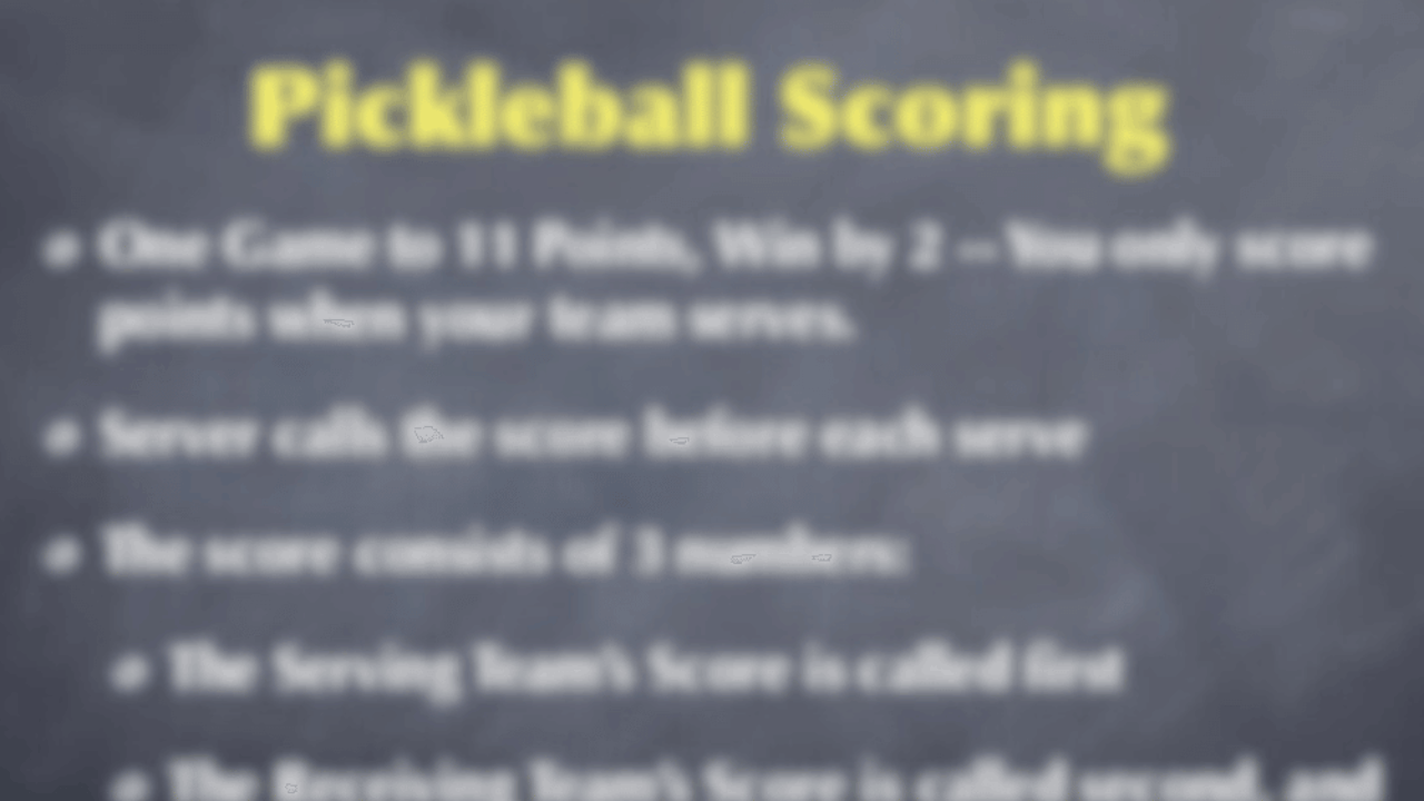 Pickleball Scoring Menu