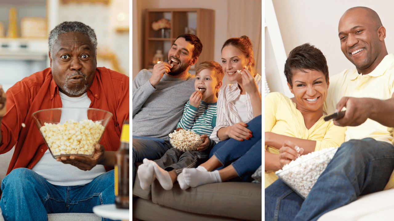 People Enjoying Popcorn