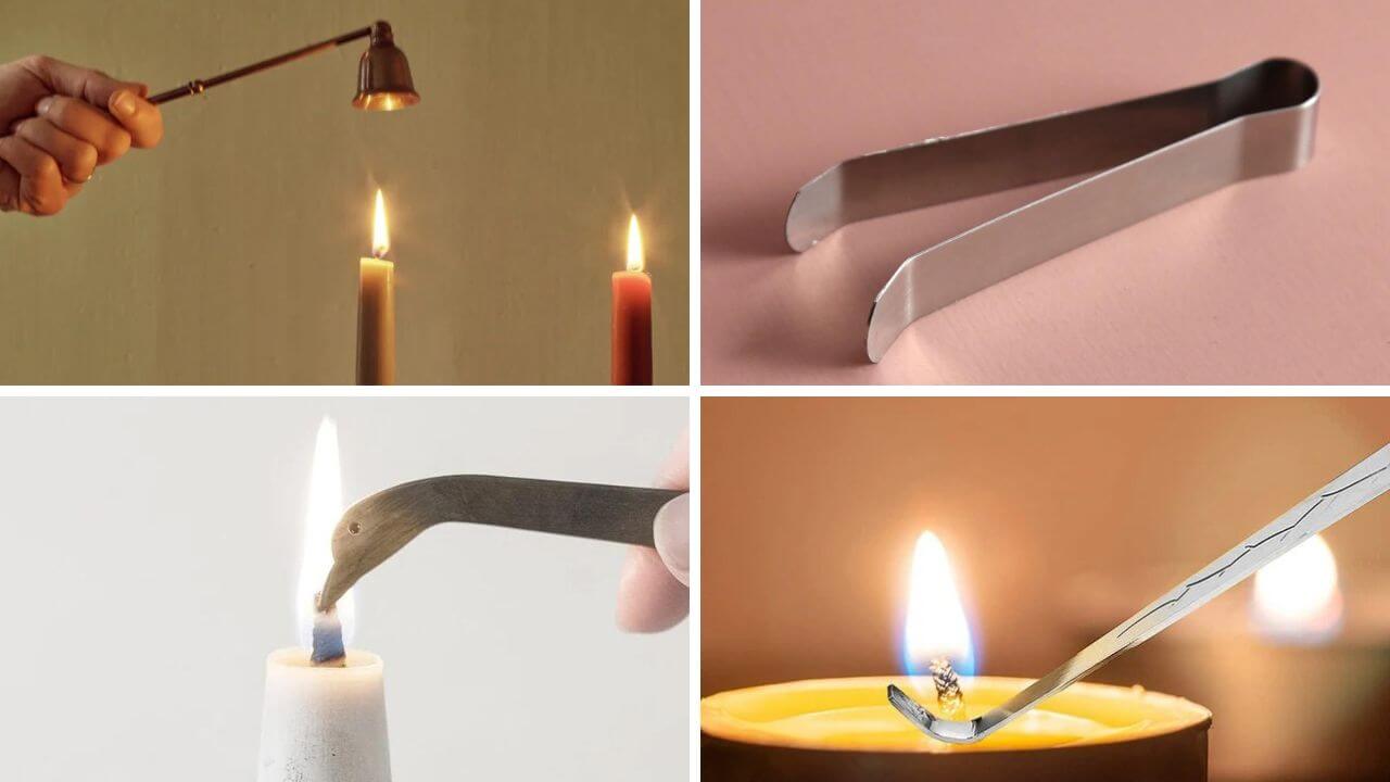 Four different styles of candle snuffers