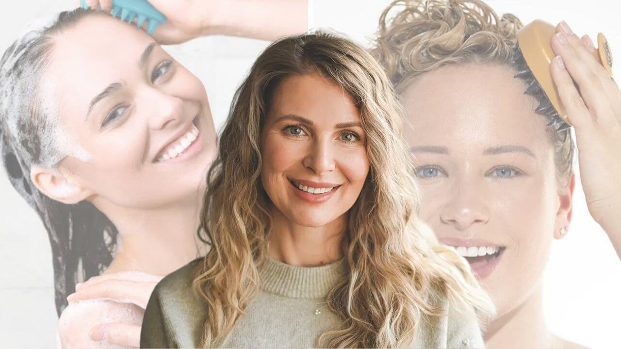 Image of healthy hair after using a scalp scrubber