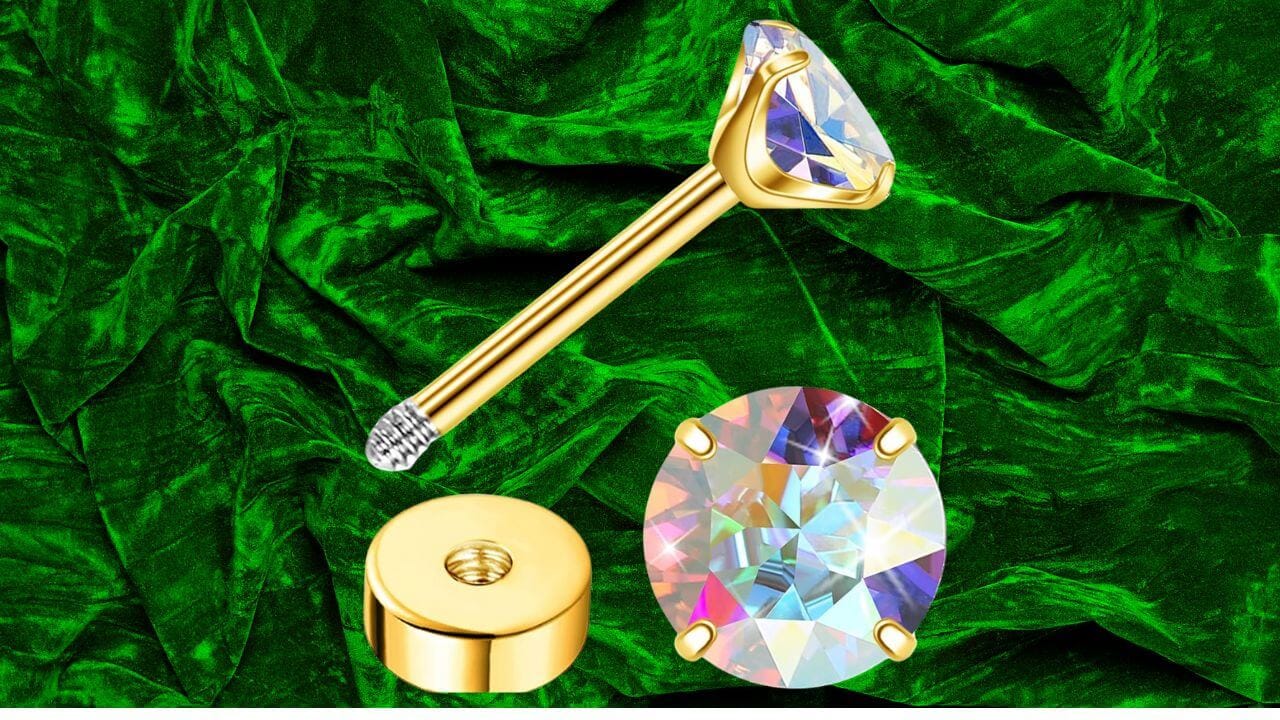 Image showing the components of a flat back earring
