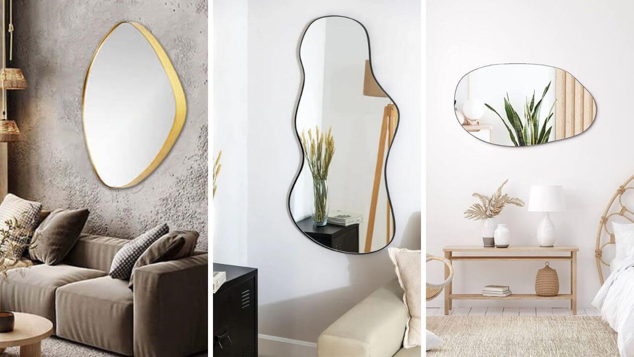 Gallery of three different asymmetrical mirror styles