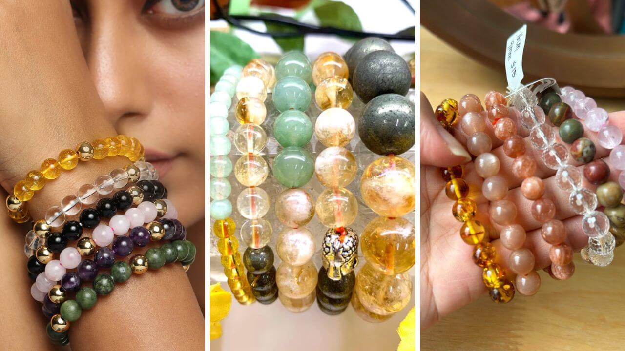 Variety of pyrite bracelets