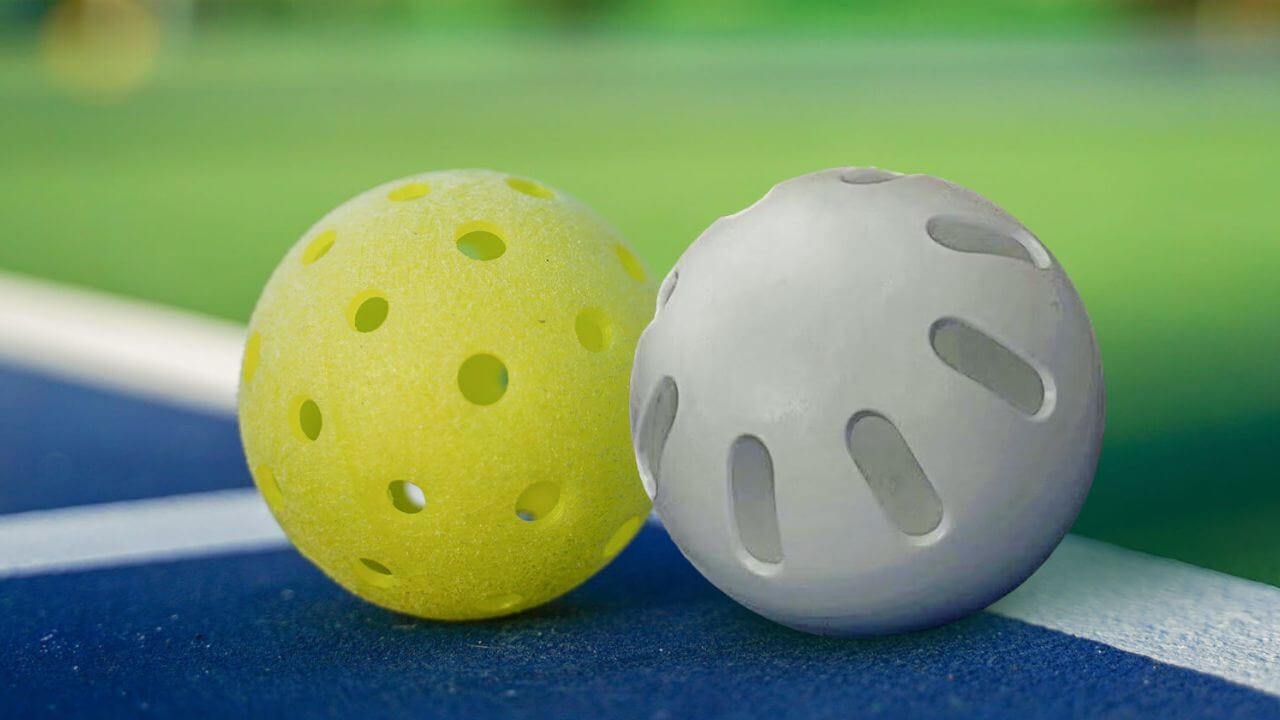 Viewing a pickleball and a wiffle ball