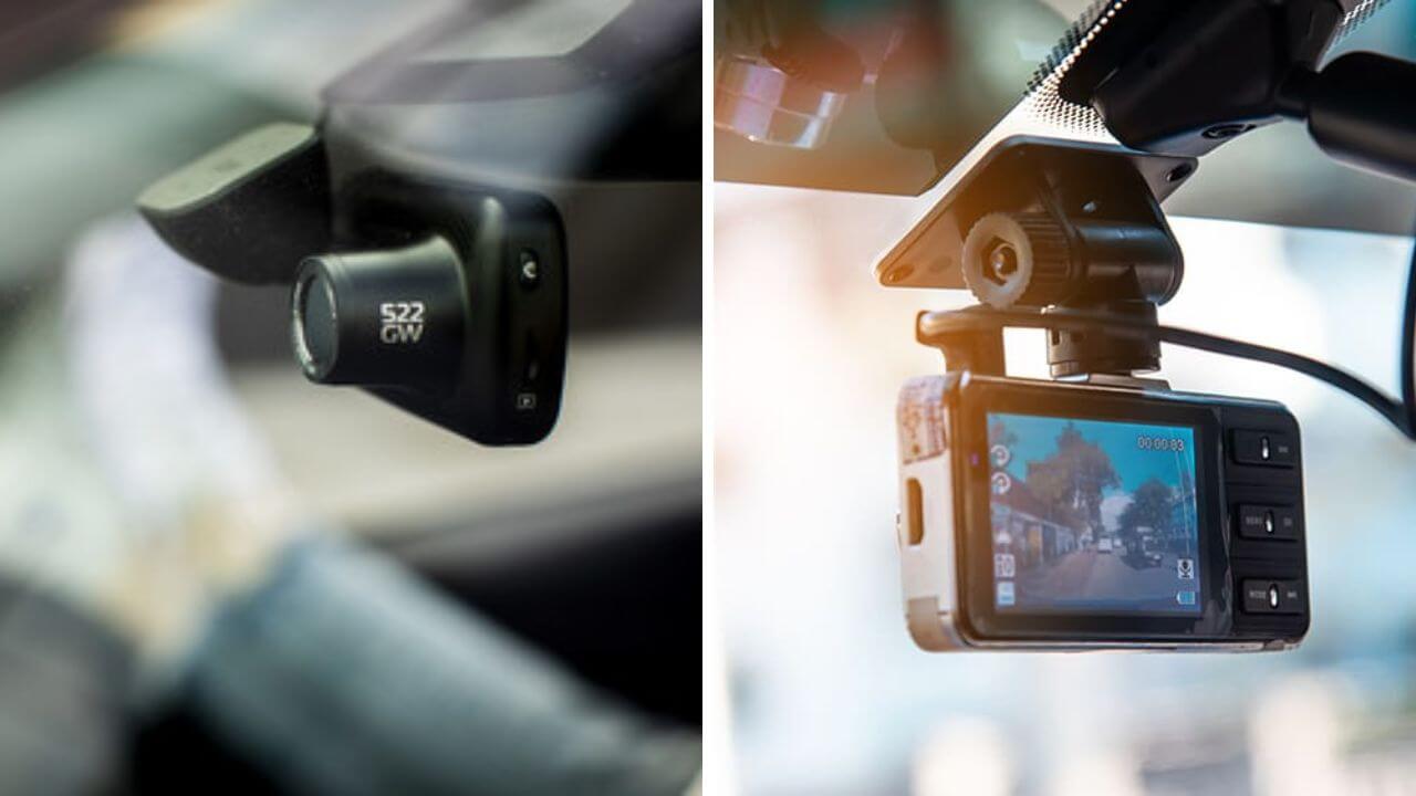 Image of two truck dash cameras