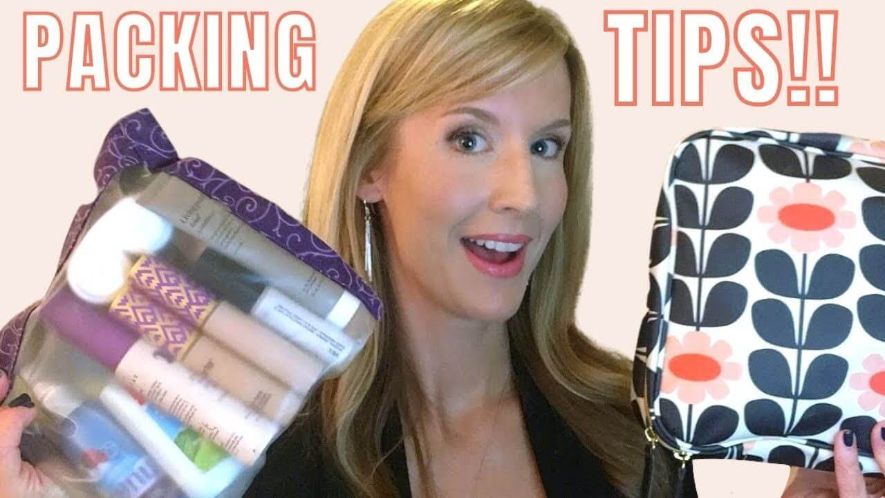 Woman shows makeup bags that are okay for carry-ons
