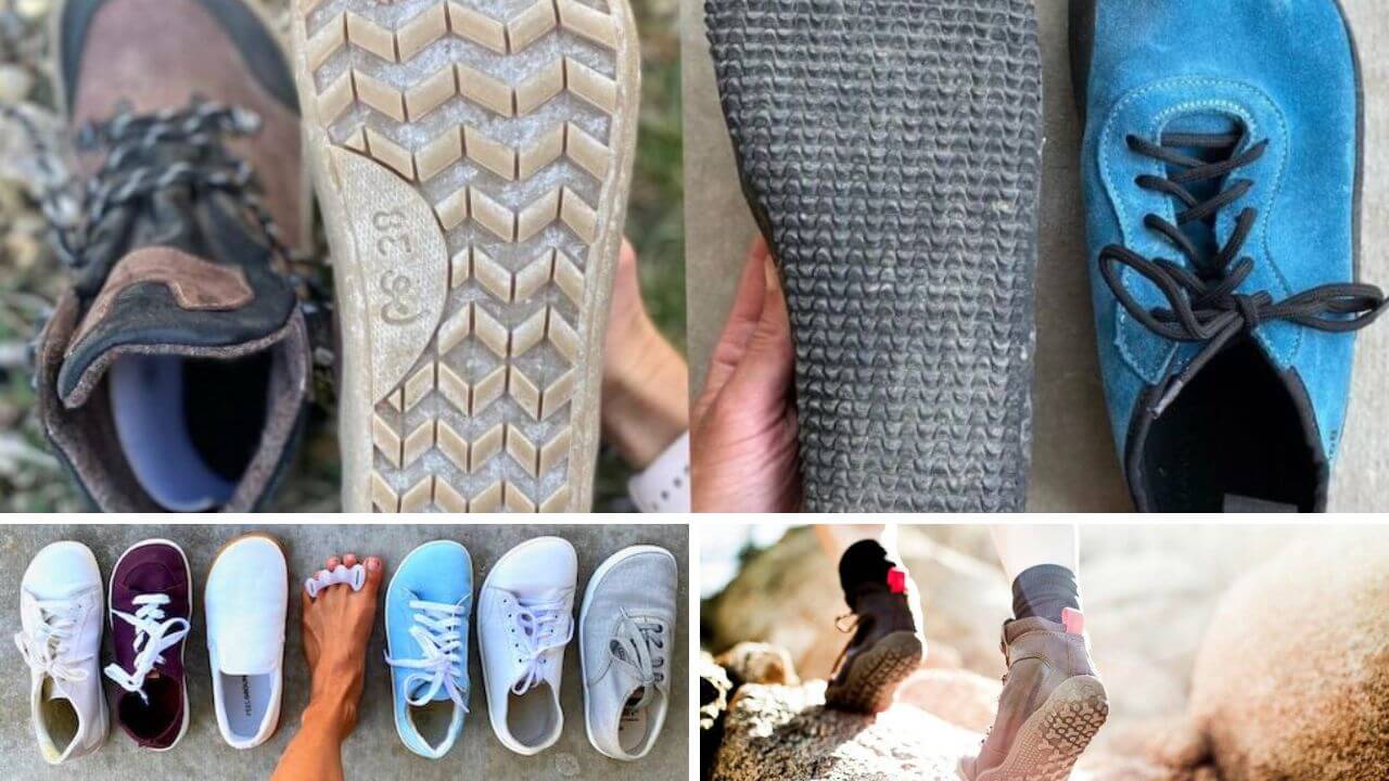 Variety of barefoot shoes for different activities