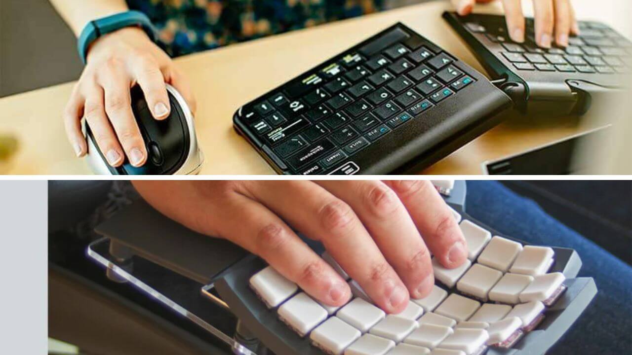 Two styles of ergonomic keyboards