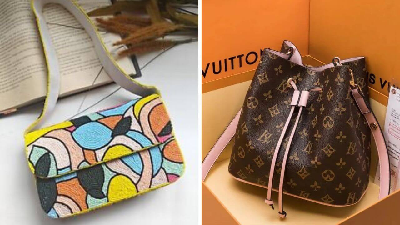 Two different styles of designer dupe bags